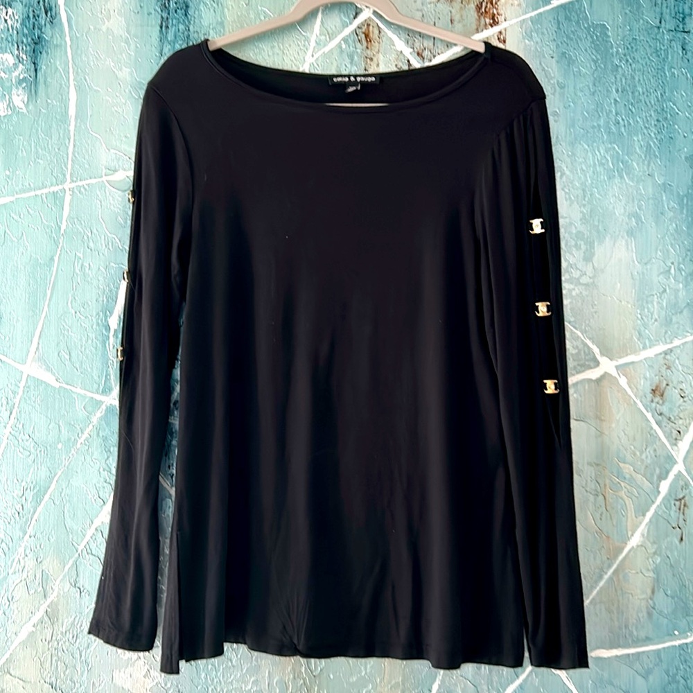 Cable & Gauge black long sleeved top